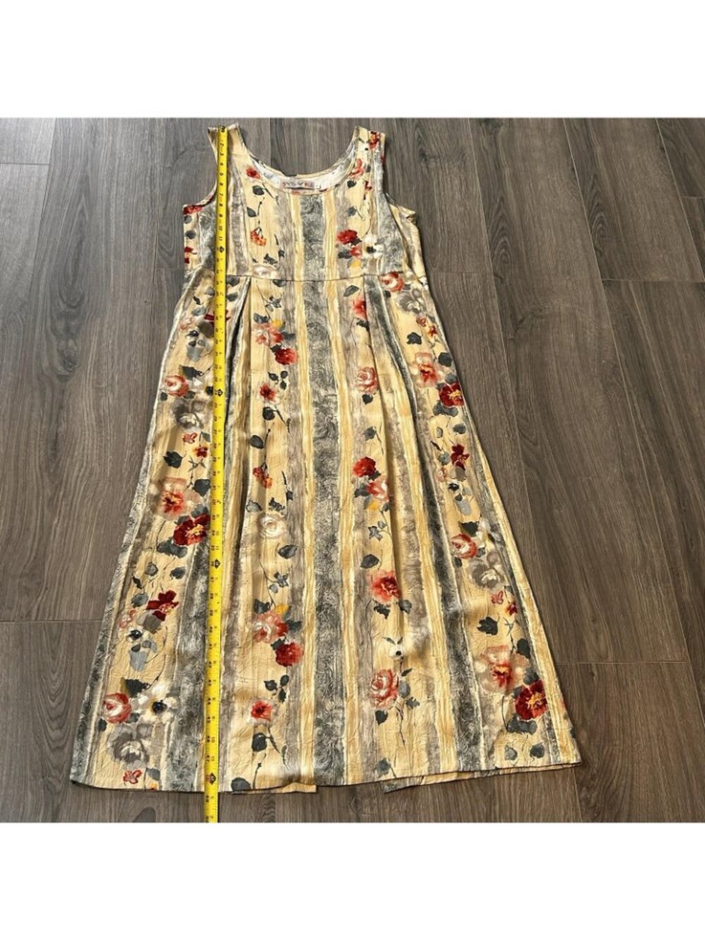 Jams World Dress Womens S Antique Trellis Floral Stripe Rayon Maxi Pockets USA - Picture 10 of 15
